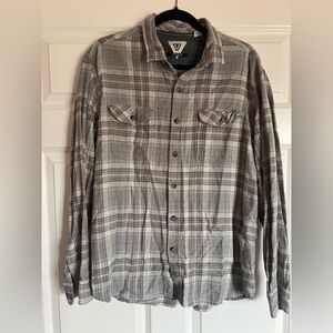VISSLA 100% cotton Gray & blue  Men's Flannel